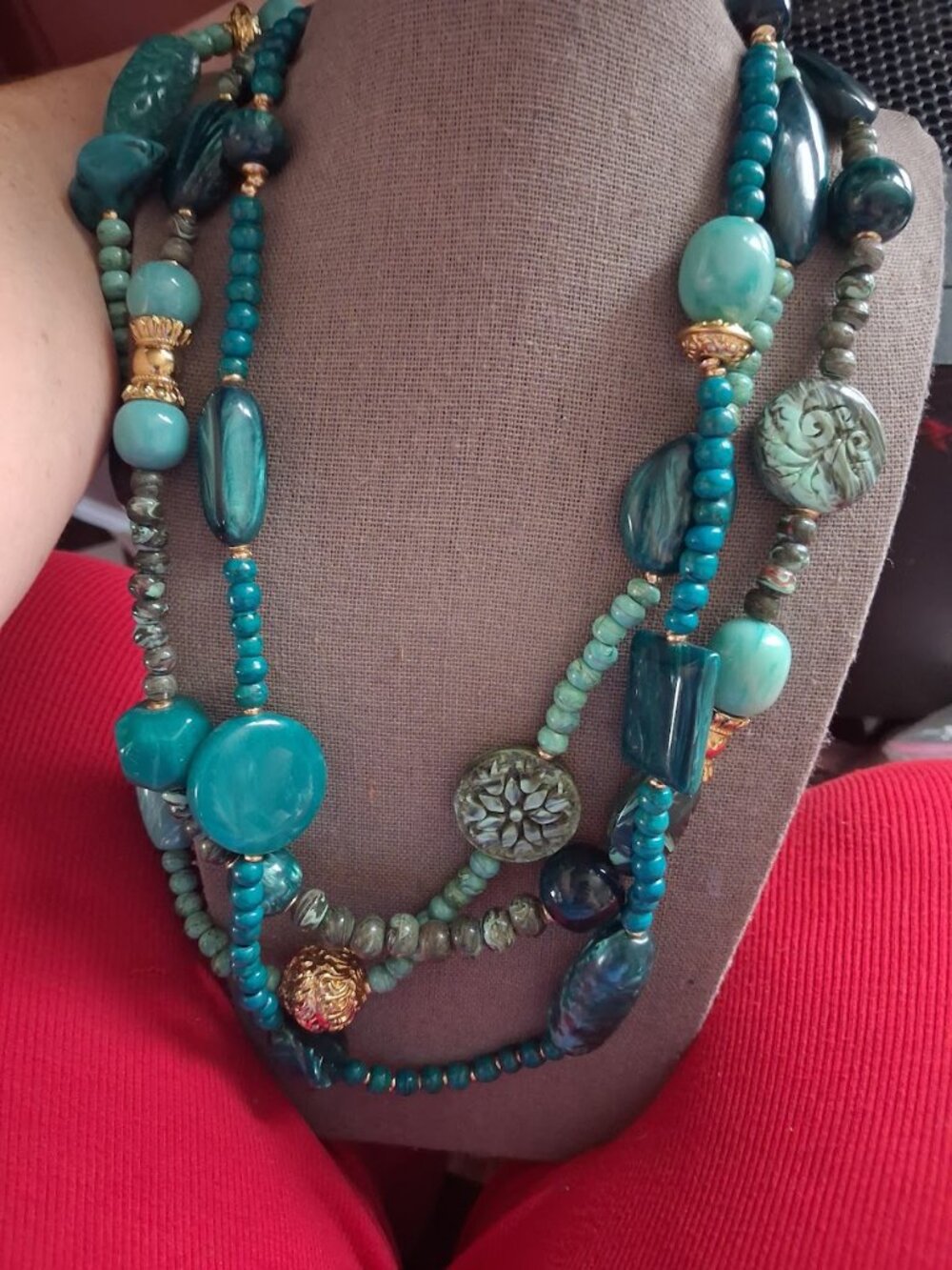38 inch Chico's muiltistrand beaded necklace
